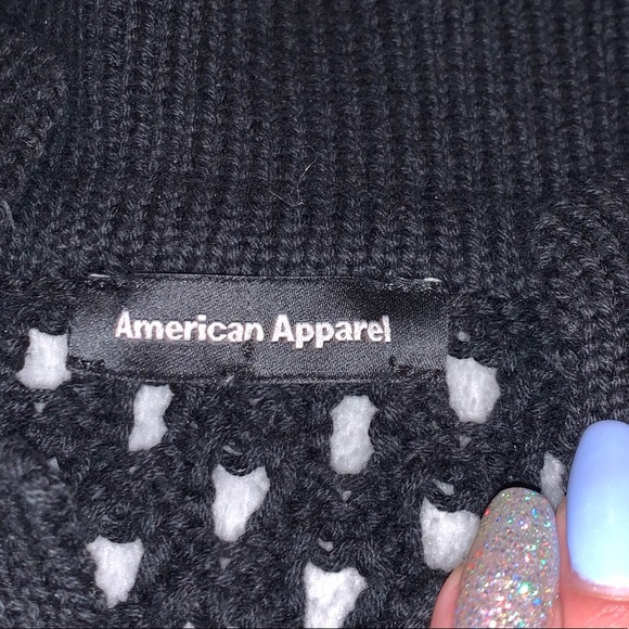 Black Knit Collared American Apparel Sweater - Picture 5 of 5